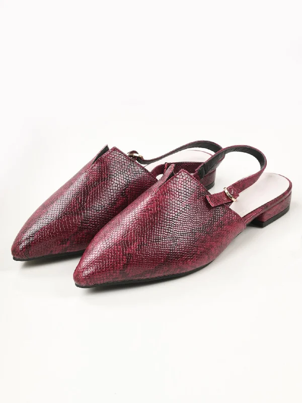 Print Shoes - Maroon