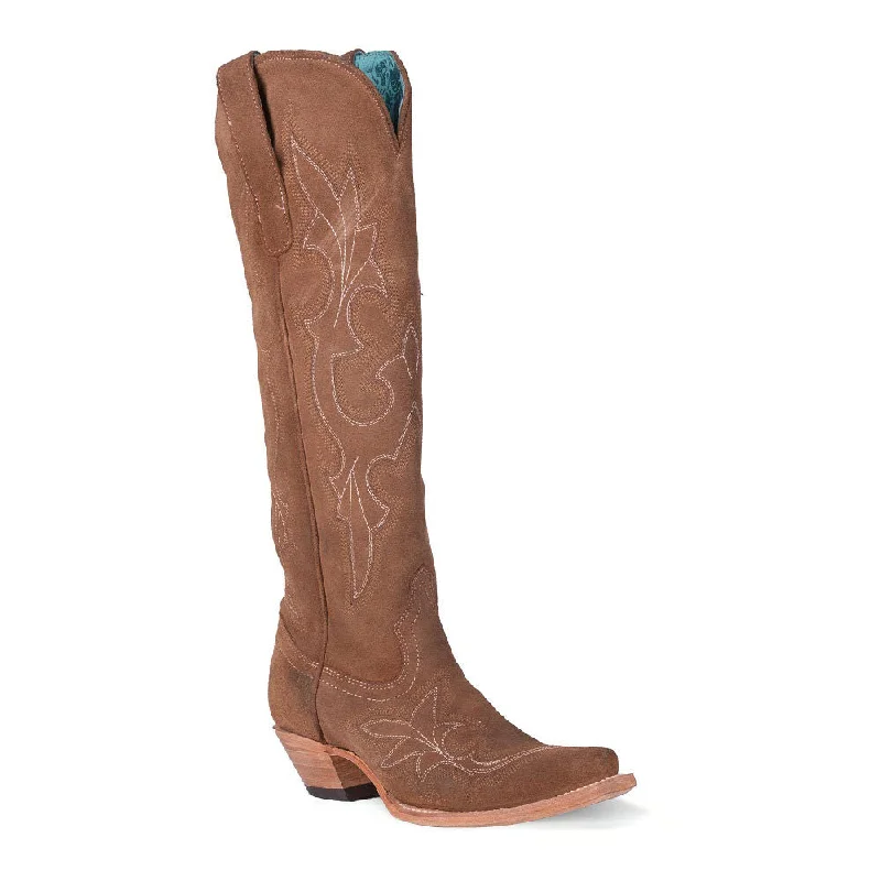 chic boots for stylish winter wear-Corral Women’s Tall Sand Suede Embroidered Boots