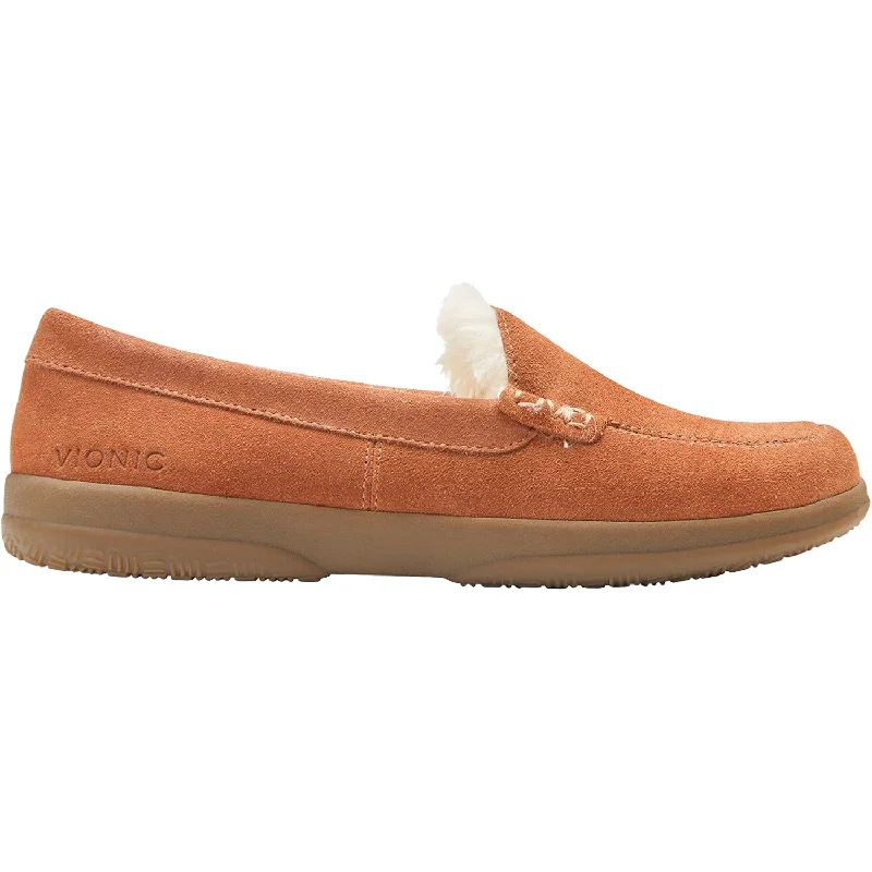 Slippers for plush craft-Women's Vionic Lynez Slippers Toffee Suede