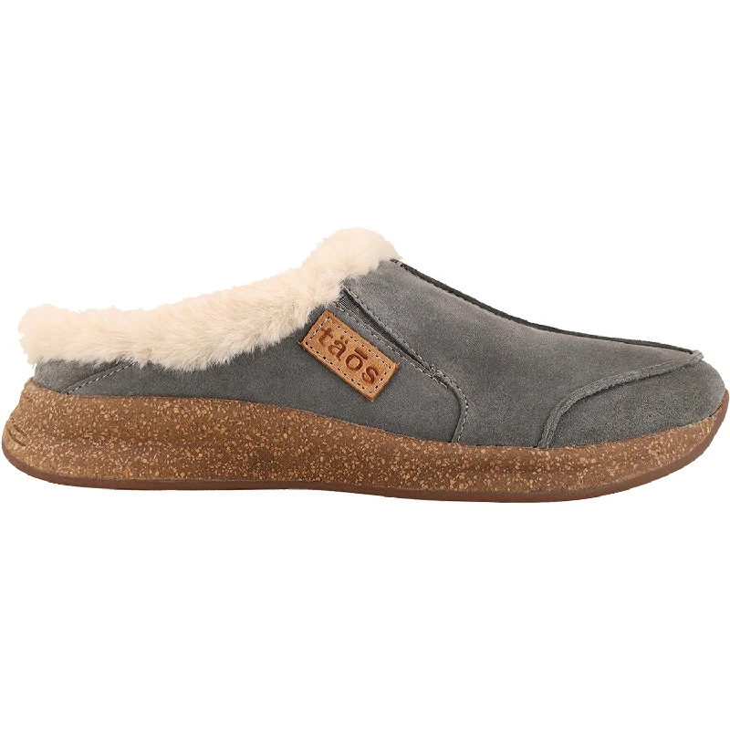 Slippers with soft craft-Women's Taos Future Dark Grey Suede