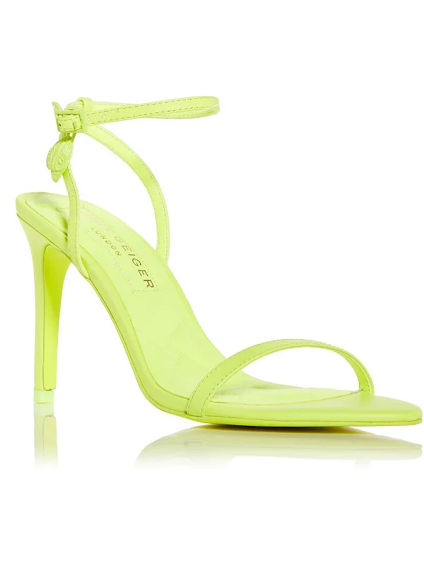 Sandals for sunny road trips-Shoreditch Womens Iridescent Ankle Strap Heels