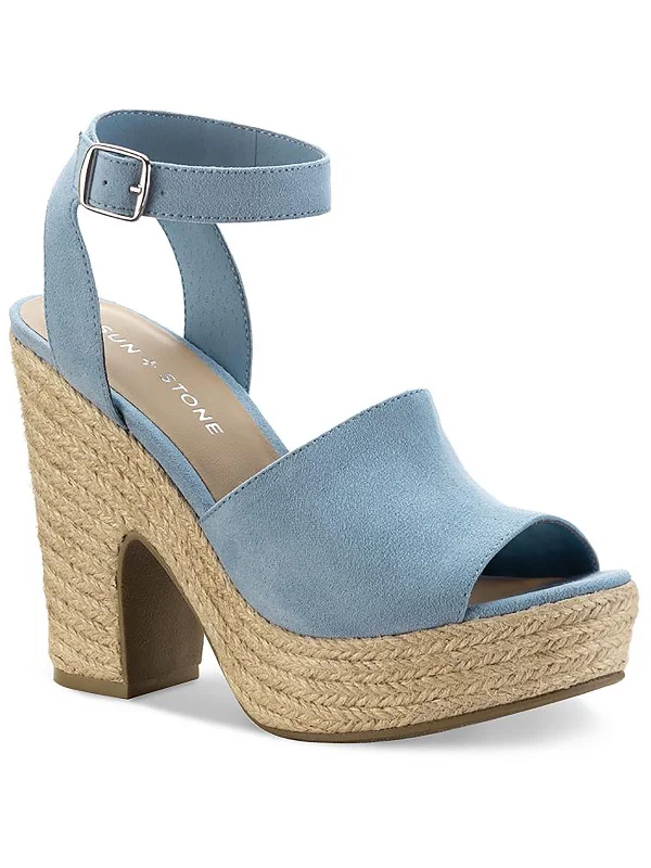 Sandals for relaxed evenings-Fey Womens Microsuede Block Heel Platform Sandals