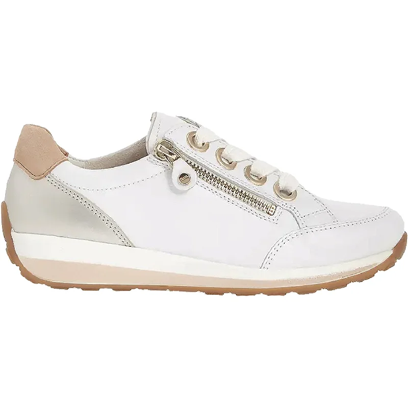 Casual Shoes for Casual Brunch-Women's Ara Ollie White/Gold Leather