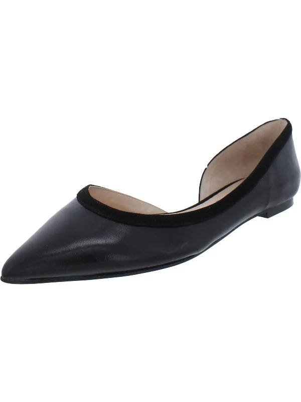 Flats with rustic vibes-Rena Womens Leather Slip On D'Orsay