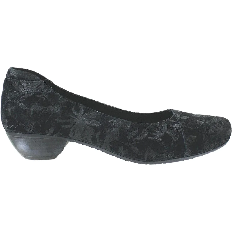 Fashion dress shoes sequin-Women's Taos Debut Black Printed Suede