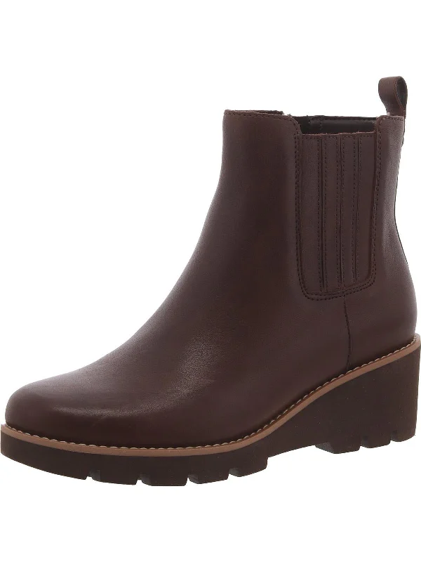 boots for all-day wear in cold temperatures-Uptown Sur Womens Wedges Leather Mid-Calf Boots