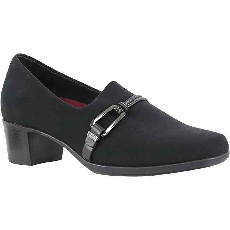 Fashion dress shoes with youtube-Women's Munro Cindi II Black Stretch Fabric