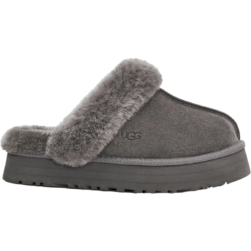 Slippers with easy stretch-Women's UGG Disquette Charcoal Sheepskin