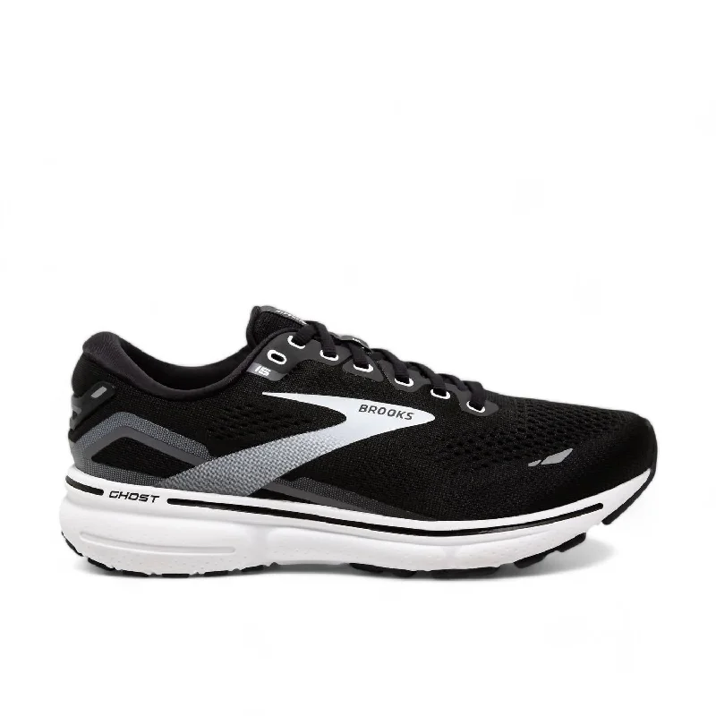 Athletic shoes with breathable mesh-Women's Ghost 15 Running Shoes In Black/white