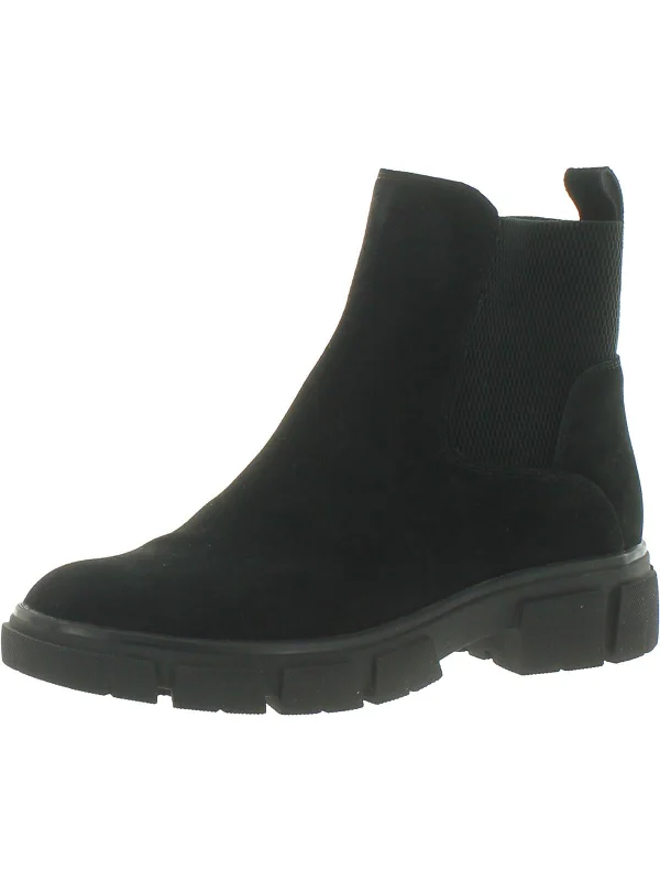 boots for extreme cold with durable materials-Priya Womens Suede Zip Up Chelsea Boots