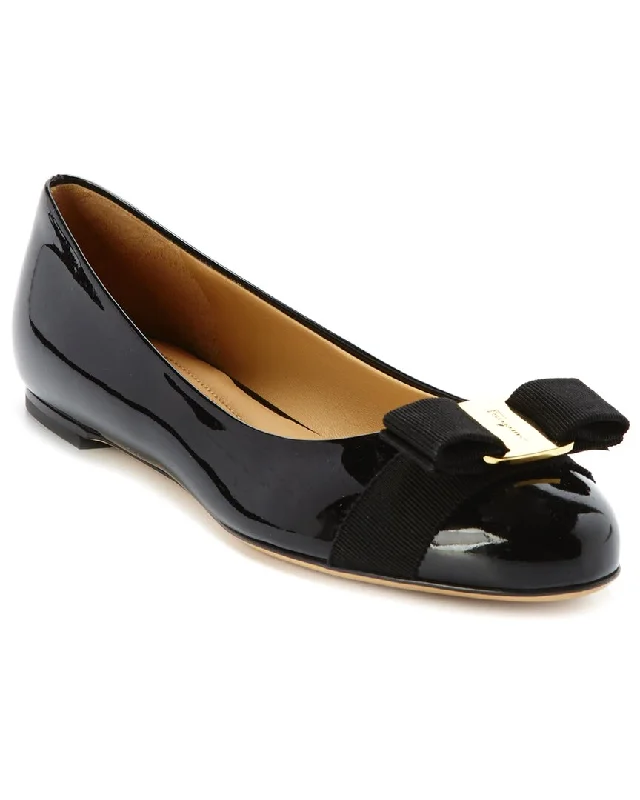 Flats with quirky vibes-Ferragamo Varina Patent Ballet Flat