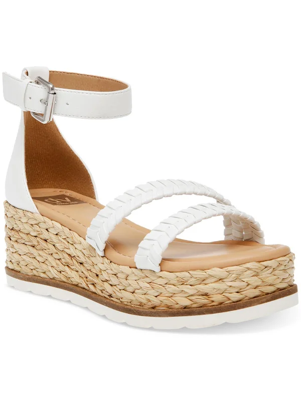 Comfortable sandals with padding-BANNON Womens Wedge Ankle Strap Espadrille Heels