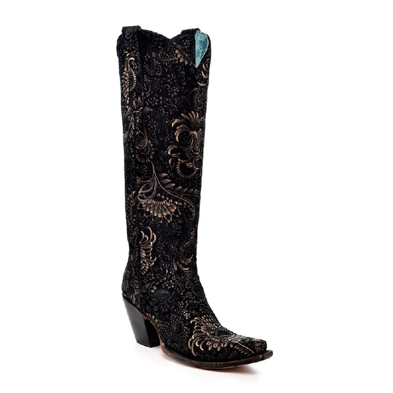 boots for lightweight outdoor activities-Corral Women's Western Tall Snip Toe Floral Boots