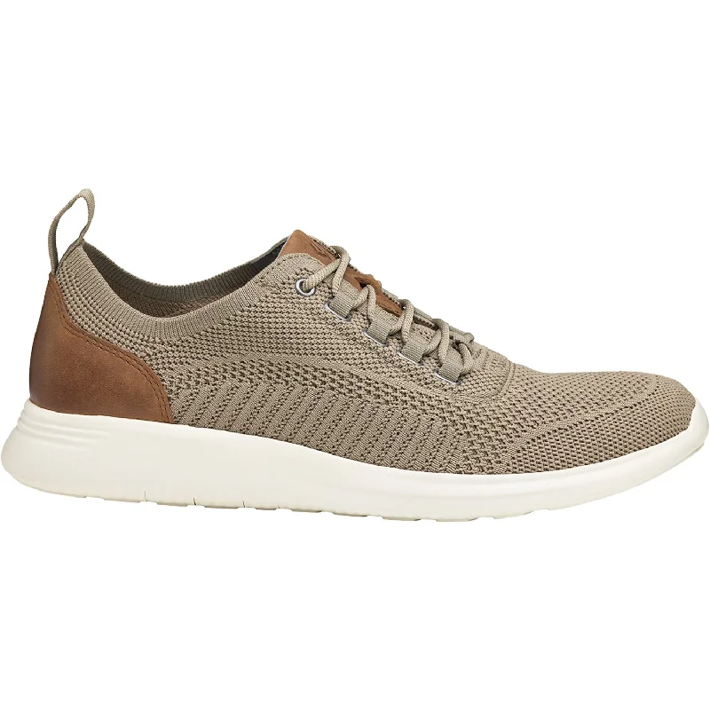 Casual Shoes with Shine-Men's Johnston & Murphy Amherst Knit U-Throat Dark Taupe Knit Fabric/Leather