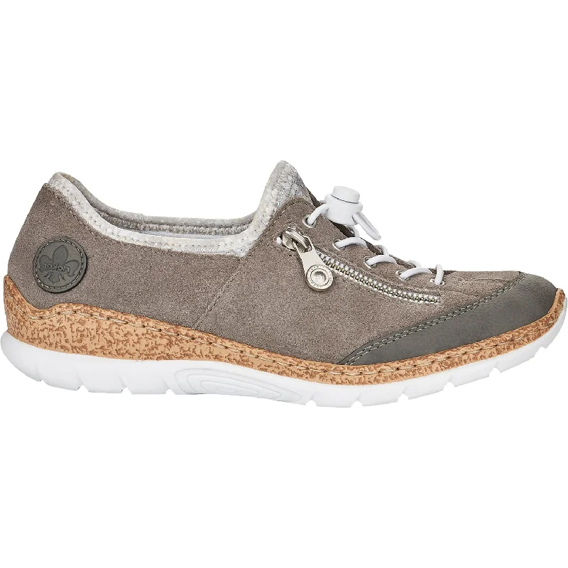 Casual Shoes Easy Going-Women's Rieker N42F1-40 Nikita F1 Cement/Dust Silver Suede