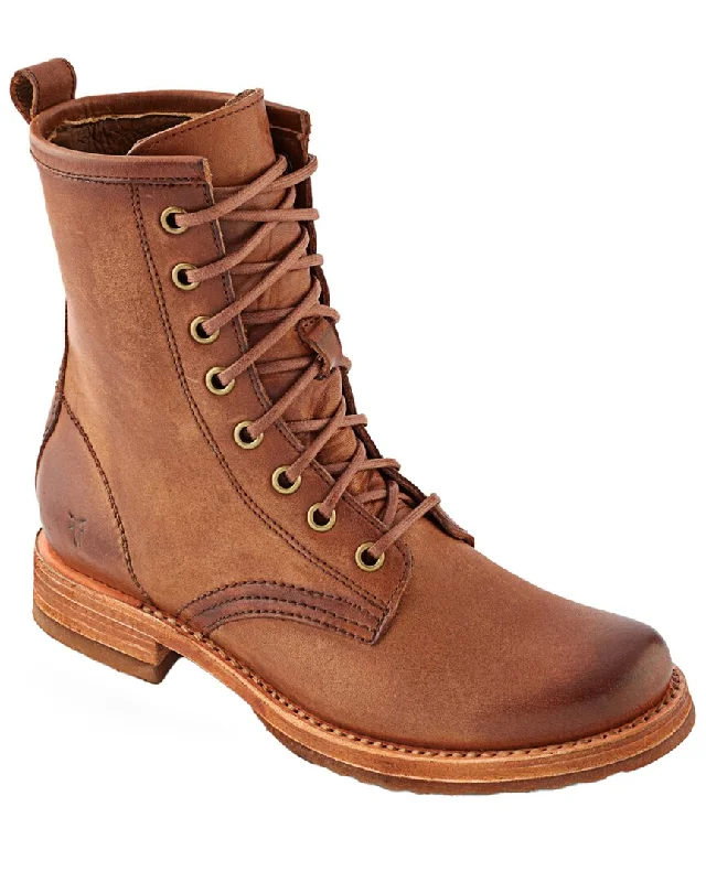 comfortable boots for every season-Frye Veronica Leather Combat Boot