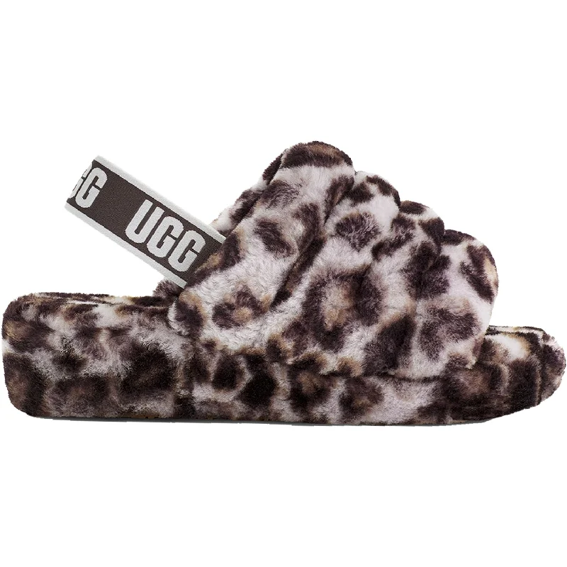 Slippers with teacher gifts-Women's UGG Fluff Yeah Slide Panther Stormy Grey Sheepskin