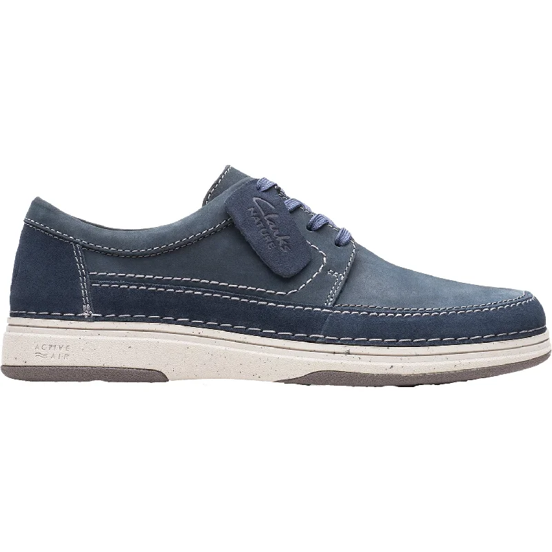 Casual Shoes with Wild-Men's Clarks Nature 5 Lo Navy Combination Nubuck