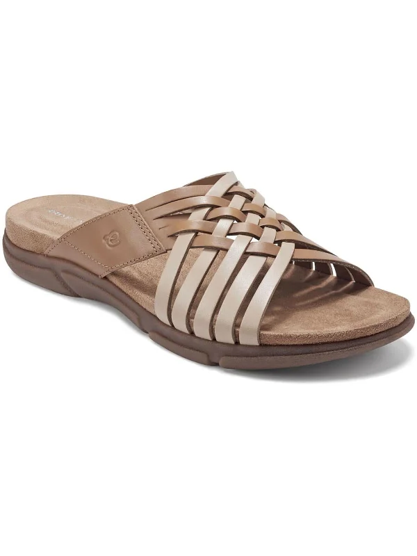 Sandals with elastic straps-Meadow Womens Leather Comfort Wedge Sandals