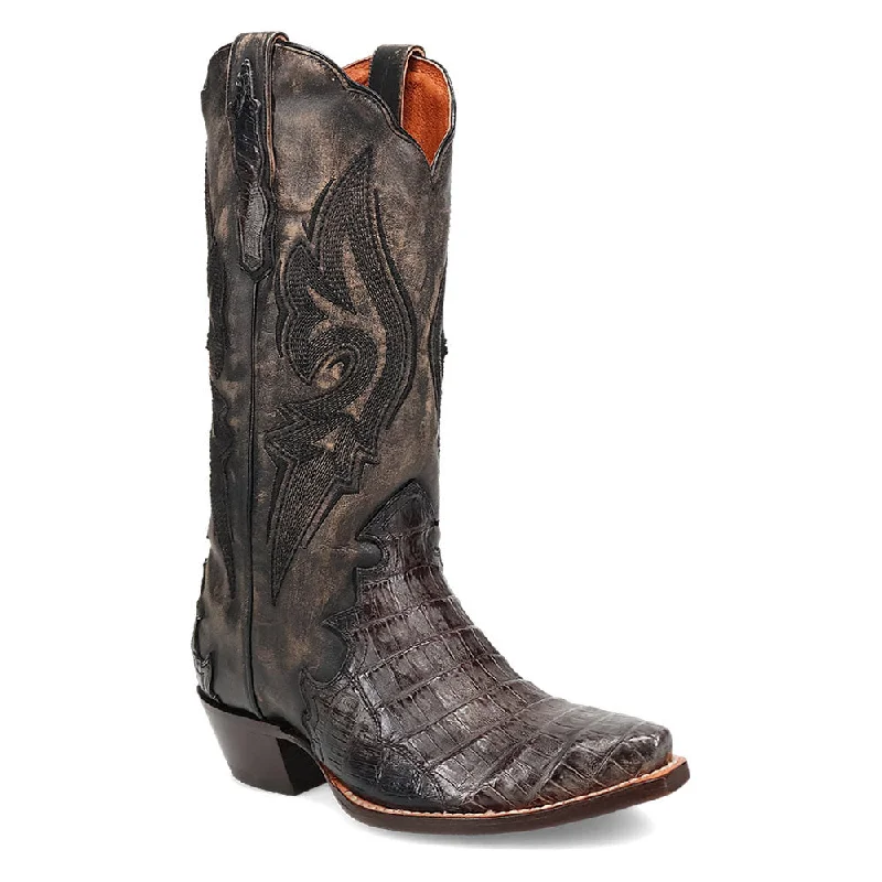 boots with stylish embellishments-Dan Post Women's Snip Toe Berkeley Black Caiman Boots