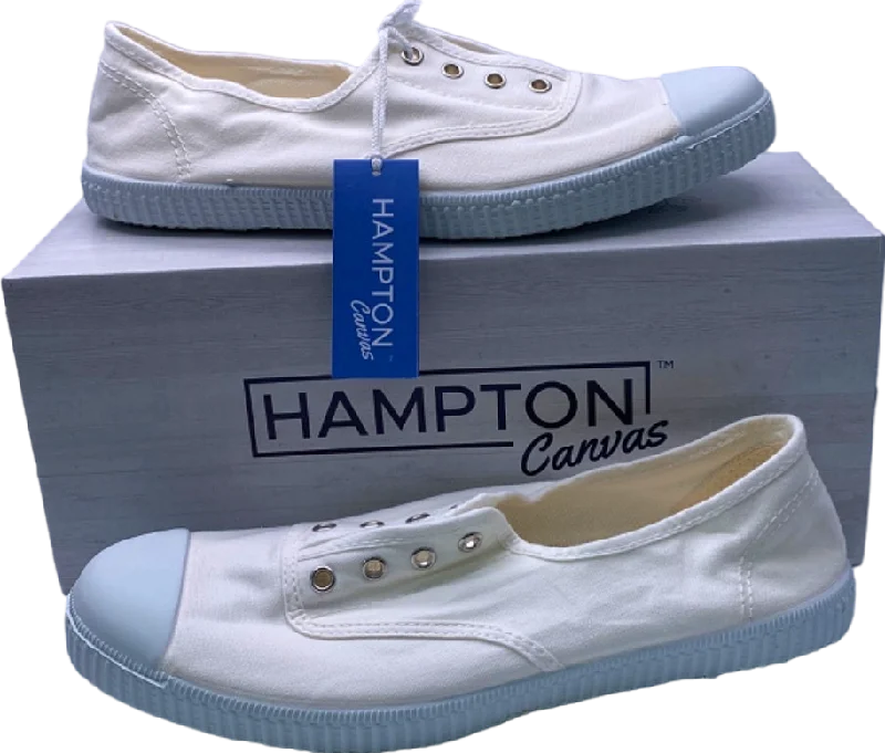 Comfortable athletic shoes-Hampton White Canvas Sneakers EU 38 uk 5