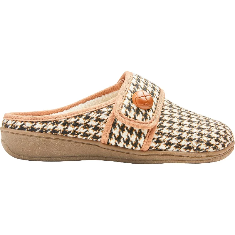 Slippers for plush stitch-Women's Vionic Carlin Slippers Houndstooth Cream Fabric