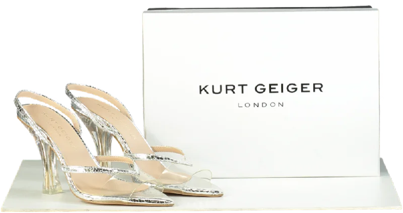 Kurt Geiger Silver Platform Heels UK 3