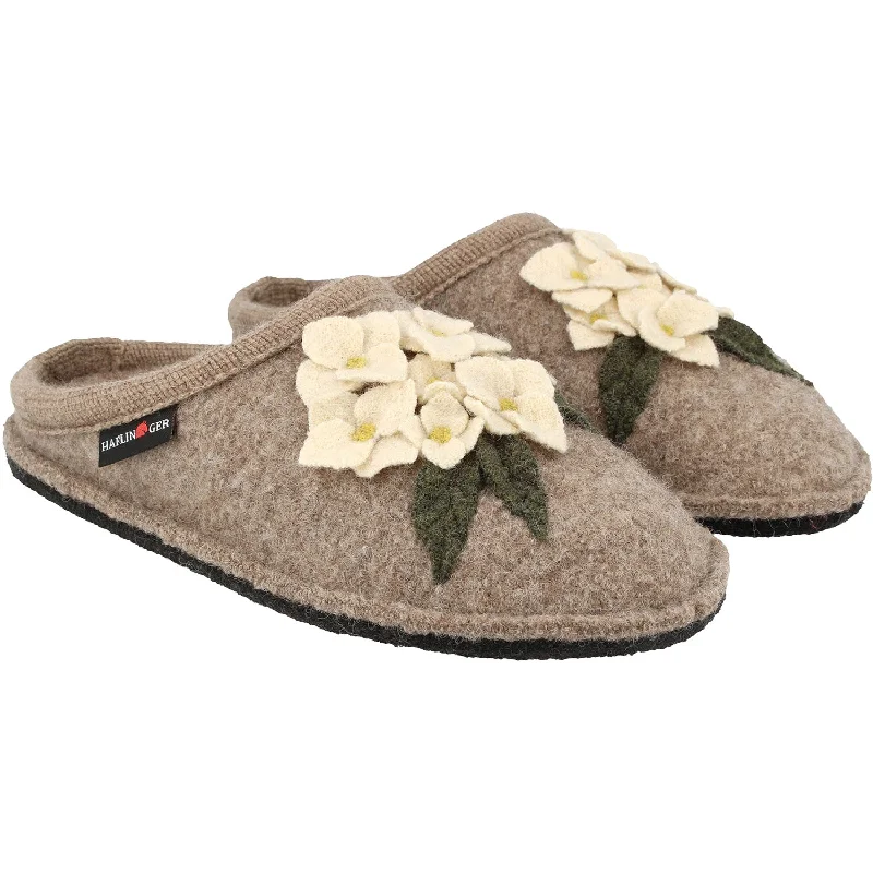 Slippers with roomy toes-Women's Haflinger Hortensia Earth Wool