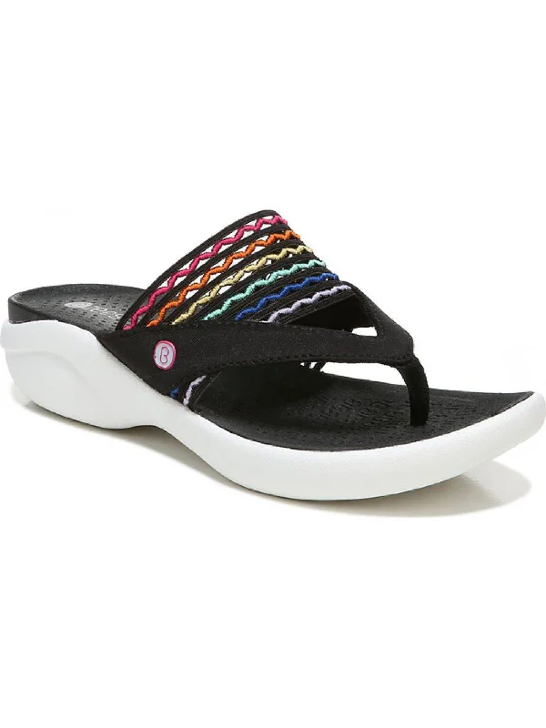 Sandals with neon colors-Cabana Womens Slip On Wedge Flip-Flops