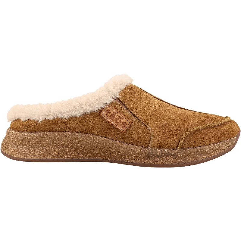 Slippers with cozy stitch-Women's Taos Future Chestnut Suede