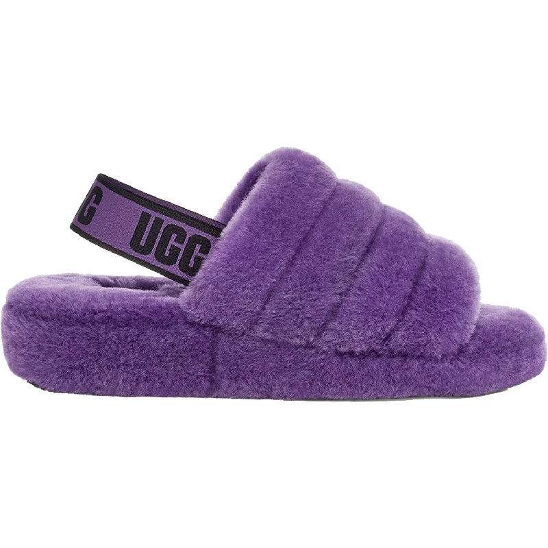 Slippers for winter storm-Women's UGG Fluff Yeah Slide Mussel Shell Sheepskin