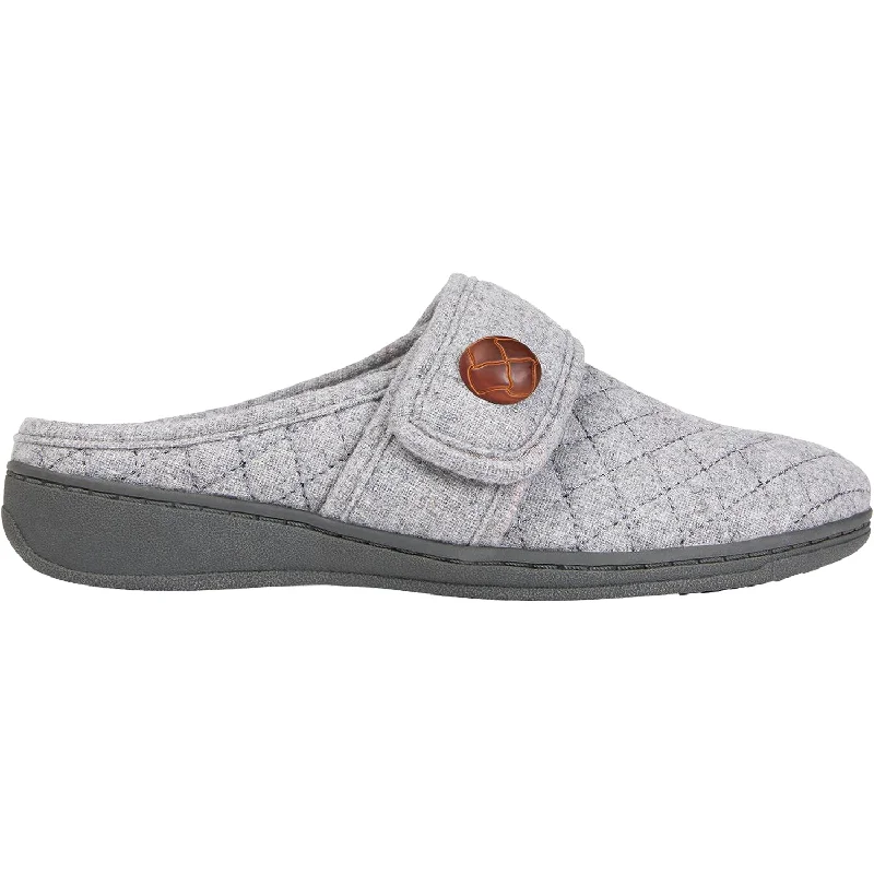 Slippers for quiet evenings-Women's Vionic Carlin Slippers Light Grey Flannel