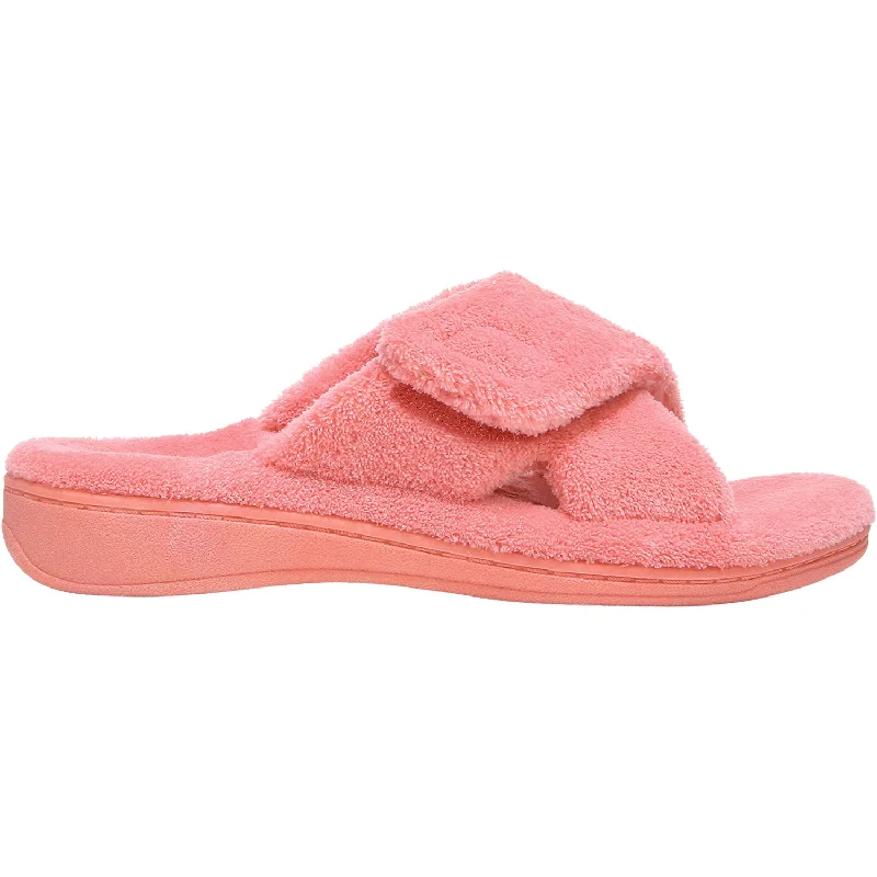 Slippers for dusk ease-Women's Vionic Relax Sea Coral Terrycloth