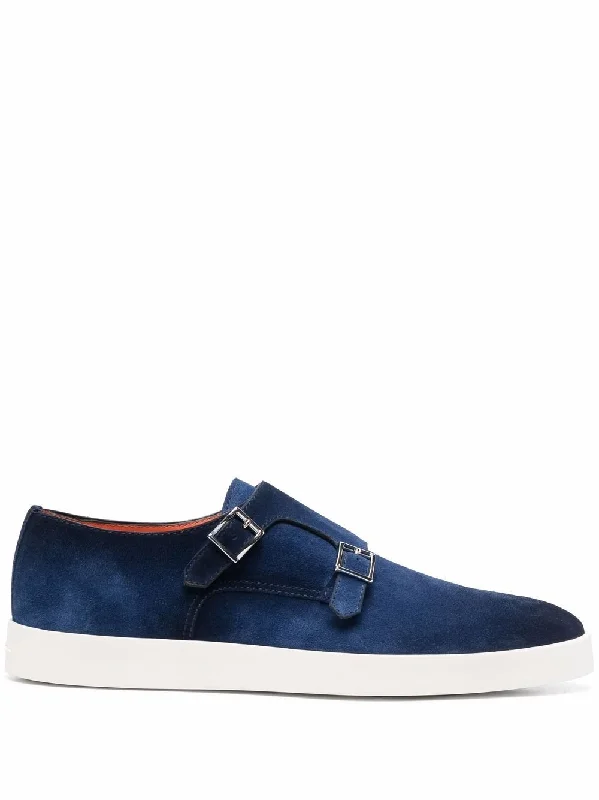 Suede Double-Buckle Shoes