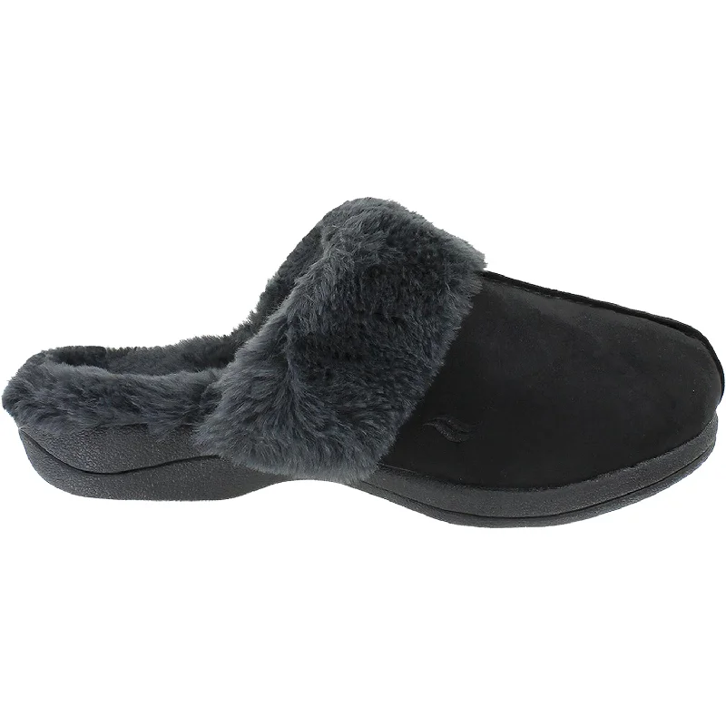 Slippers for chilly mornings-Women's Powerstep Luxe Slippers Black Synthetic