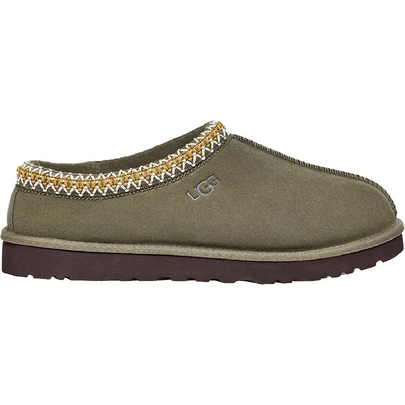 Slippers with fuzzy texture-Men's UGG Tasman Burnt Olive Suede