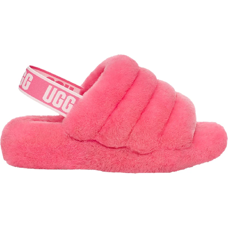 Slippers with cotton feel-Women's UGG Fluff Yeah Slide Pink Rose Sheepskin