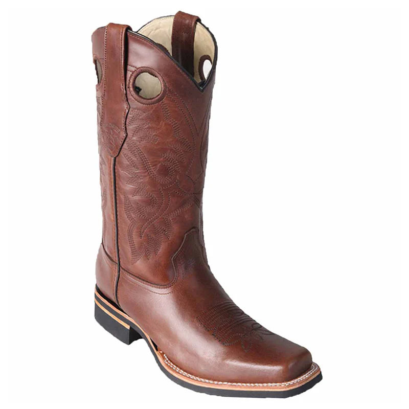 boots for rain-Los Altos 8133807 Men's Brown Genuine Leather Rodeo Boots