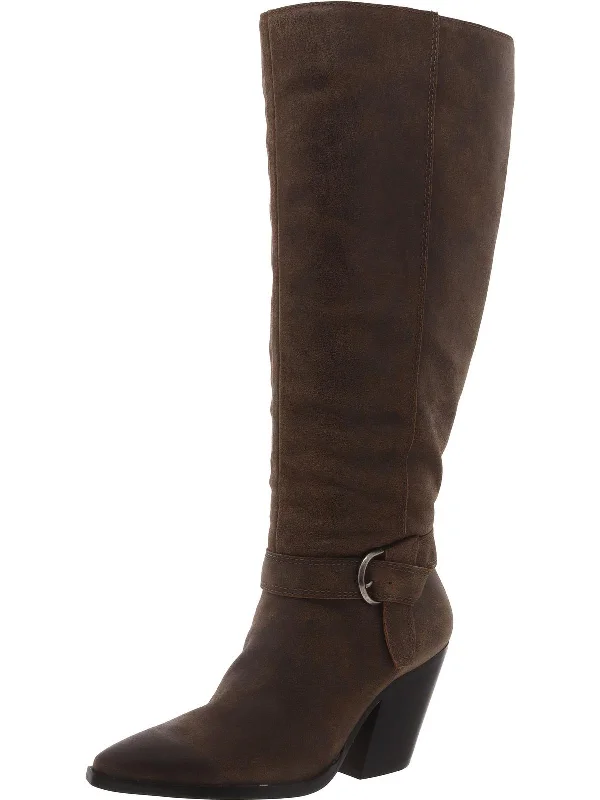 boots with lightweight construction for travel-Grathlyn 2 Womens Suede Wide Calf Knee-High Boots