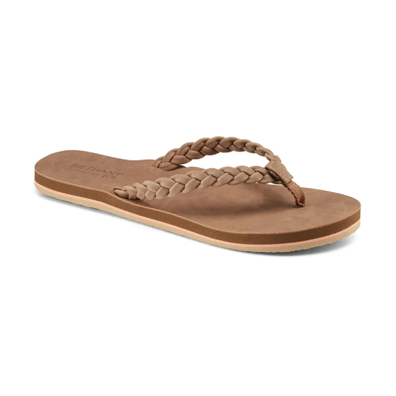 Sandals with zip-up closure-Cobian Bethany Braided Pacifica Women's Sandals - Tan