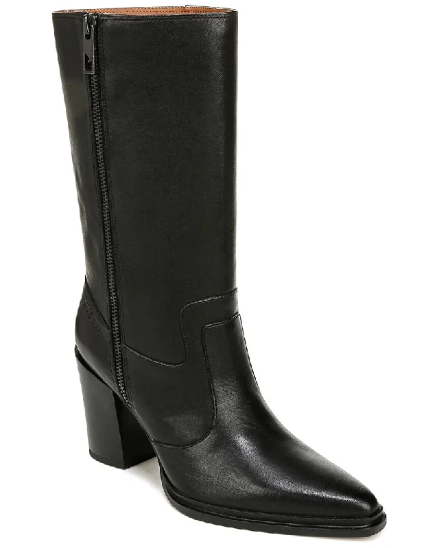 boots for stylish snowshoe hikes-Franco Sarto Jaxon Leather Riding Boot