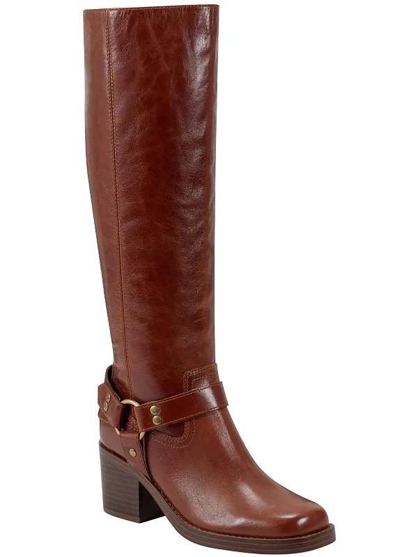 boots for everyday winter activities-LAILE Womens Leather Zipper Knee-High Boots