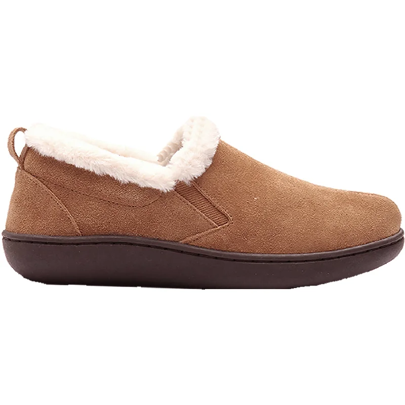 Slippers with fuzzy knit-Women's Tempur-Pedic Helayna Hashbrown Suede