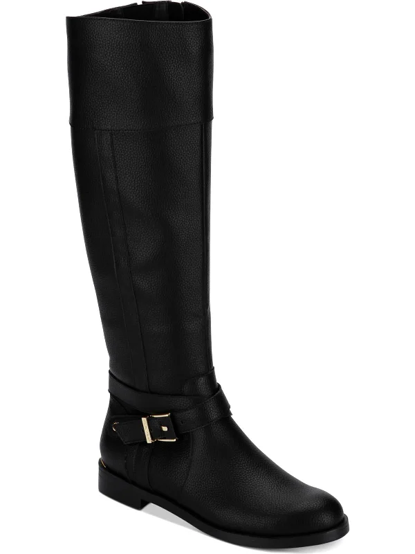 boots for comfortable winter travels-Wind Riding Womens Faux Leather Tall Riding Boots