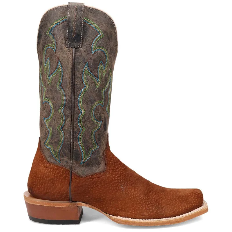 winter boots with thick soles-Dan Post Men's Cappy Brown Carpincho Leather Western Boots