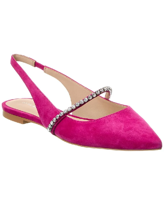 Flats with rooftop flair-Stuart Weitzman Crystalline Suede Slingback Flat