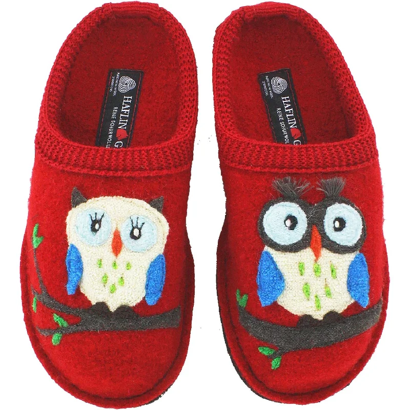 Slippers with cozy yarn-Women's Haflinger Olivia Red Wool