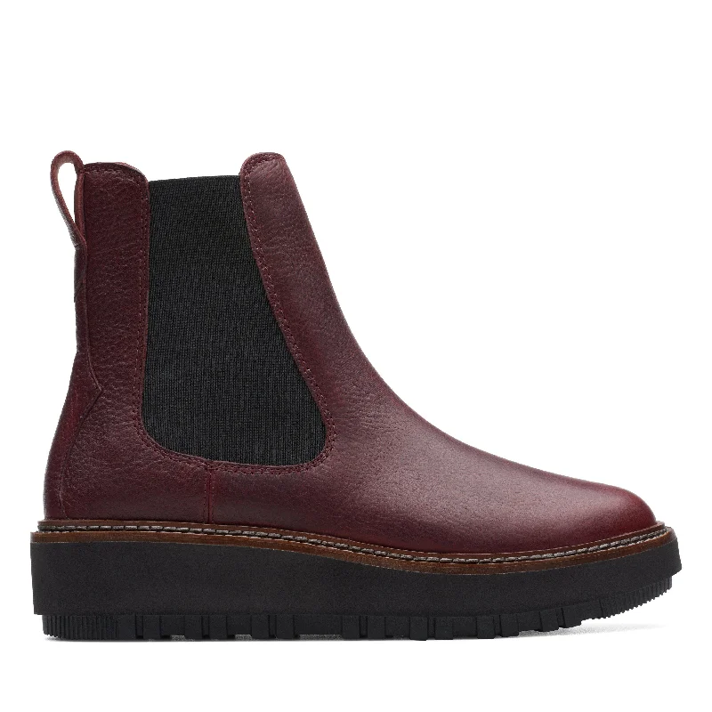 comfortable work boots for men-Clarks Orianna W Up in Red Leather