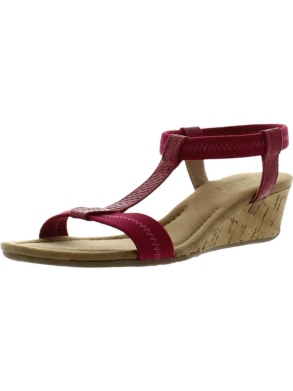 Sandals with crossover straps-Voyage1 Womens Snake Elastic Wedge Sandals