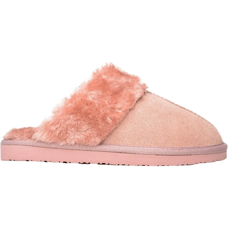 Slippers for soft knit-Women's Minnetonka Chesney Blush Suede